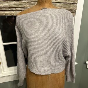 Free People Gray Off-the-Shoulder Sweater